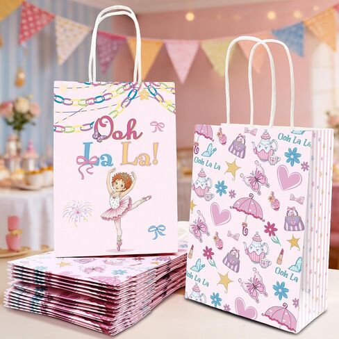 READIGO 16PCS Fancy Party Bags, Pink Ooh La La Gift Treat Bags, Fancy Party Decorations for Birthday, Baby Shower Supplies in Saudi Arabia