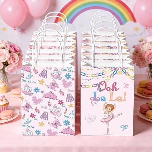 READIGO 16PCS Fancy Party Bags, Pink Ooh La La Gift Treat Bags, Fancy Party Decorations for Birthday, Baby Shower Supplies in Saudi Arabia