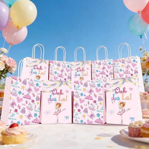 READIGO 16PCS Fancy Party Bags, Pink Ooh La La Gift Treat Bags, Fancy Party Decorations for Birthday, Baby Shower Supplies in Saudi Arabia