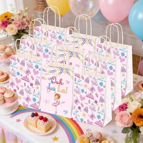 READIGO 16PCS Fancy Party Bags, Pink Ooh La La Gift Treat Bags, Fancy Party Decorations for Birthday, Baby Shower Supplies in Saudi Arabia