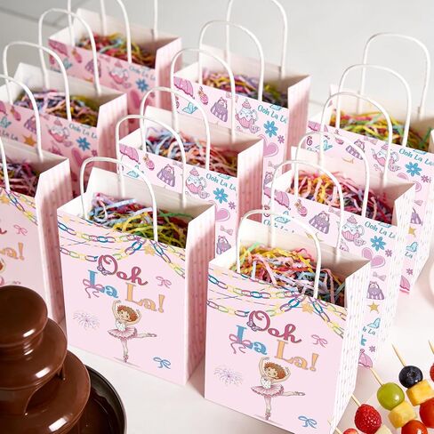 READIGO 16PCS Fancy Party Bags, Pink Ooh La La Gift Treat Bags, Fancy Party Decorations for Birthday, Baby Shower Supplies in Saudi Arabia