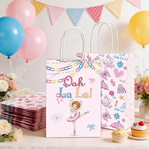 READIGO 16PCS Fancy Party Bags, Pink Ooh La La Gift Treat Bags, Fancy Party Decorations for Birthday, Baby Shower Supplies in Saudi Arabia