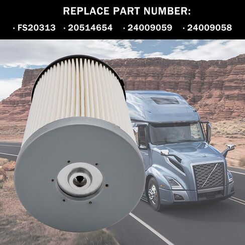 24009059 Fuel Water Separator Filter Compatible with Volvo D11 D13 D13TC Mack MP7 MP8 MP8, Part Number 24009058 FS20313 in Kuwait