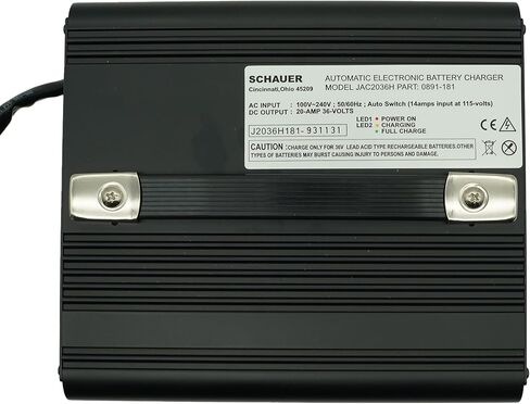 Schauer JAC2036H 36V 20A Automatic Battery Charger with Float Mode – Lead Acid, AGM & Gel Batteries – Industrial Aluminum Case in Saudi Arabia