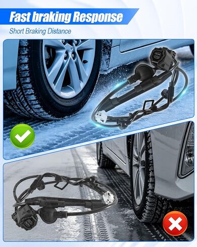 2Pcs ABS Rear Wheel Speed Sensor Left and Right Fit for Toyota Prius L4 1.8L 2010-2015 Prius V L4 1.8L 2012-2017, Replaces 89516-47080 89516-47100 89516-47070 89516-47090 in Kuwait