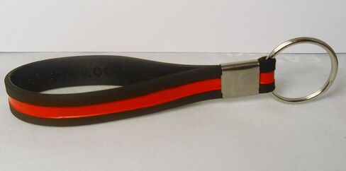 Firefighter Thin Red Line Decal Sticker Silicone Wristband Keychain in Saudi Arabia