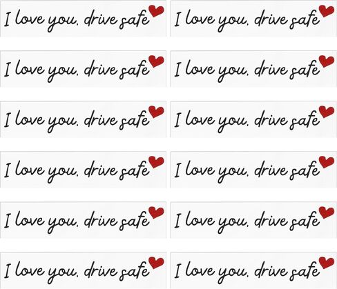 12pcs I Love You Drive Safe, Vinyl Rear View Mirror Sticker, Cute I Love You Drive Safe Sticker, Rearview Mirror Decal Valentines Day Gifts for Her, Him,Black in Saudi Arabia