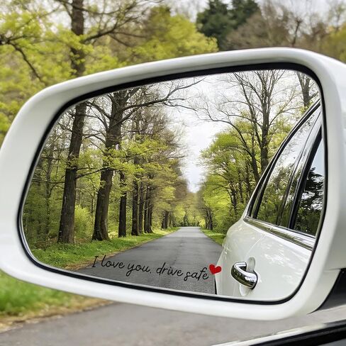 12pcs I Love You Drive Safe, Vinyl Rear View Mirror Sticker, Cute I Love You Drive Safe Sticker, Rearview Mirror Decal Valentines Day Gifts for Her, Him,Black in Saudi Arabia