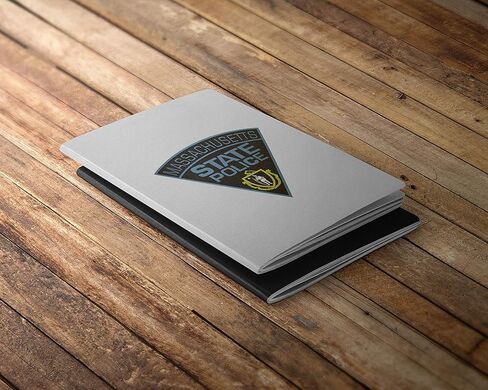 Set of 2 Massachusetts State Police Sticker Triangle Mass Decal for Car Truck Window 3.75 inch in Saudi Arabia