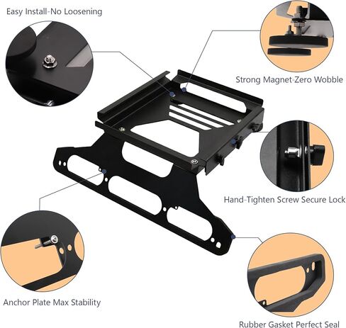 Starlink Mini Mount for Ford F150 (2015+) & F250-F550 (2017+), Aerodynamic Drill-Free Roof Bracket with Upgraded Magnetic, Rust-Proof Black Stainless Steel in Saudi Arabia