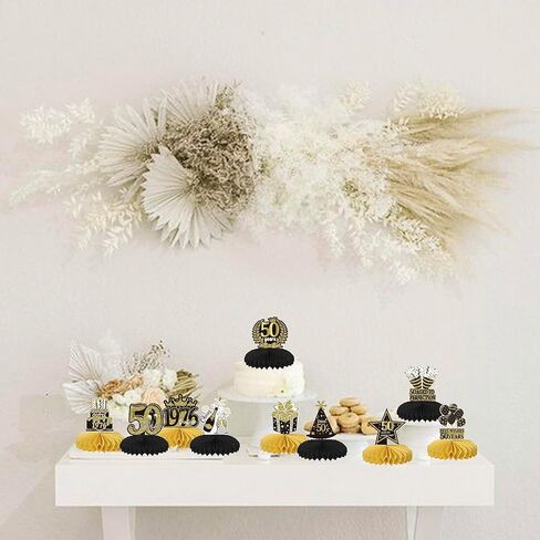 10 Pack 50th Birthday Honeycomb Centerpieces Hello 50th Birthday Party Decorations Cheers to 50 Years Anniversary Table Toppers Straight Outta 1976 Table Decorations for Men Women Birthday Decors in Kuwait