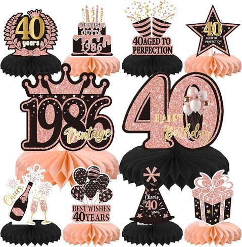 10 Pack 50th Birthday Honeycomb Centerpieces Hello 50th Birthday Party Decorations Cheers to 50 Years Anniversary Table Toppers Straight Outta 1976 Table Decorations for Men Women Birthday Decors in Kuwait