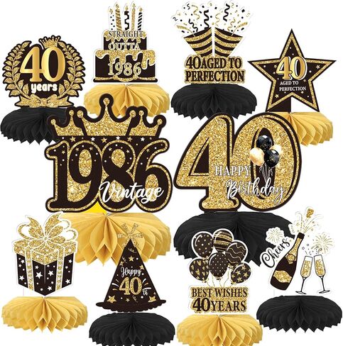 10 Pack 50th Birthday Honeycomb Centerpieces Hello 50th Birthday Party Decorations Cheers to 50 Years Anniversary Table Toppers Straight Outta 1976 Table Decorations for Men Women Birthday Decors in Kuwait