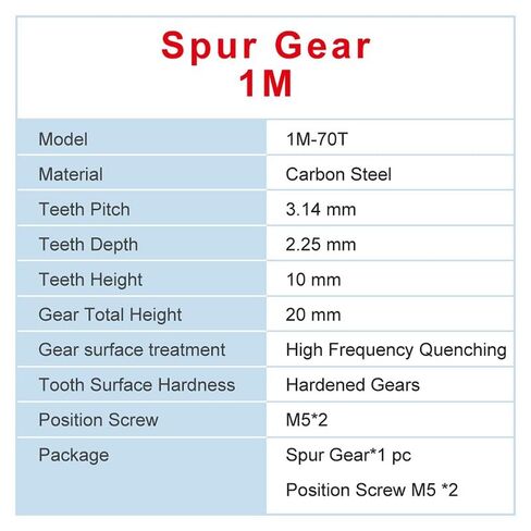 Spur Gear 1M70T Outer Diameter 72 Mm Bore Size 6/8/10/12 Motor Low Carbon Steel Material Industrial Bearings Gears(6 mm) in Kuwait