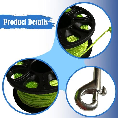 Diving Reel Double Ended Bolt Snap Clip Equipment Finger Spool for Underwater Sports, Orange in Saudi Arabia