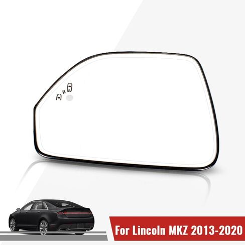 زجاج مرآة الباب الجانبي للسائق الأيسر مناسب لـ 2013 2014 2015 2016 2017 2018 2019 2020 Lincoln MKZ، زجاج مرآة مع نقطة عمياء، تسخين، ضبط الطاقة، استبدال DP53-17T675-C، DP5317T675C in Saudi Arabia