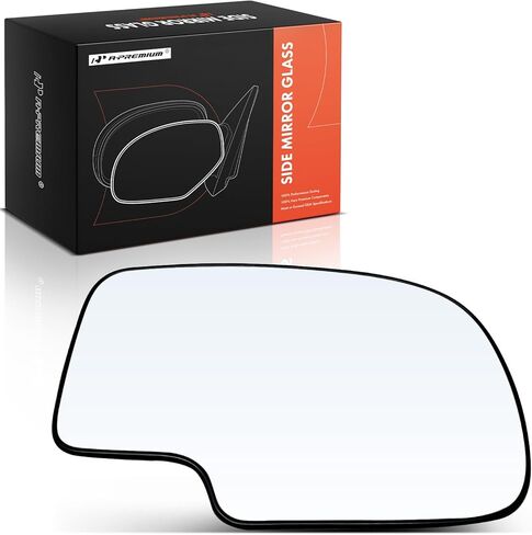 A-Premium Right Passenger Side Heated Mirror Glass with Backing Plate Compatible with Chevrolet Silverado 1500, Tahoe & GMC Sierra & Cadillac Escalade ESV EXT - Exterior Side View Convex Mirror in Kuwait