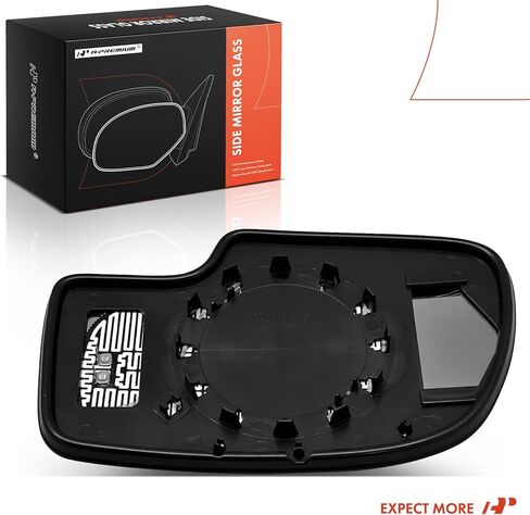 A-Premium Right Passenger Side Heated Mirror Glass with Backing Plate Compatible with Chevrolet Silverado 1500, Tahoe & GMC Sierra & Cadillac Escalade ESV EXT - Exterior Side View Convex Mirror in Kuwait