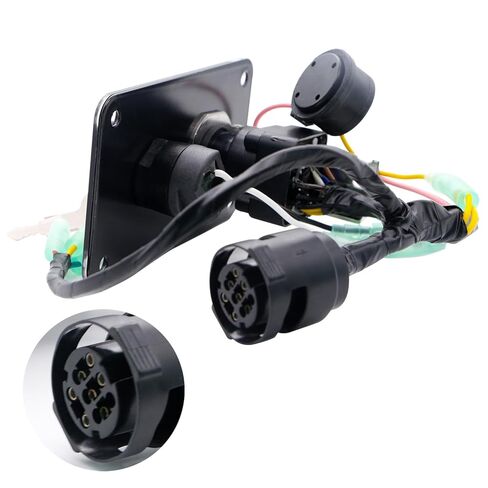 Outboard Key Switch Panel,Single Engine Marine Ignition Main Switch Assembly On-Off-Start 704 Control Box Replacement for Yamaha Outboard Yacht 704-82570-12-00 704-82570-08-00 in Saudi Arabia