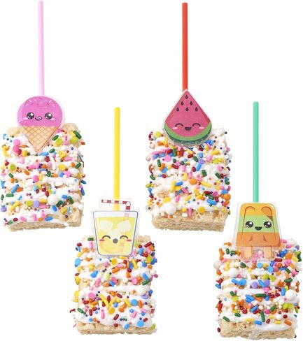 DecoPac Cool Summer Treats Cupcake Toppers, 24 Cupcake Rings With Popsicles, Ice Cream, Watermelon, Lemonade, Food Safe Summer Pool Party Decorations - 24 Pack in Kuwait