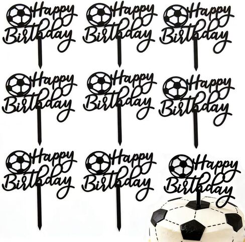10PCS Soccer Cake Topper Soccer Ball Player Cake Decorations for Soccer Birthday Party Sport Party Supplies 5.51 x 4.72 Inch, in Saudi Arabia
