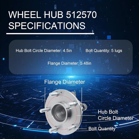 512570 Rear Wheel Bearing and Hub Assembly Compatible with 2016-2021 Honda Civic, 2019-2022 Honda Insight in Saudi Arabia