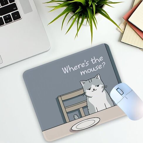 1 Pcs Funny Black Cat Non-Slip Rubber Mouse Pad Gifts for Coworker Friend Supervisor Home Office Desk Surface Computers Laptop Desk Accessories in Kuwait