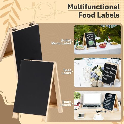3 Pcs Mini Chalkboard Easel Signs 4.5" x 7.5" Tabletop Chalkboard Sign Double Sided Display Comes with Chalk and Blackboard Eraser for Bar Wedding Parties Home Decor Restaurant Menu in Kuwait