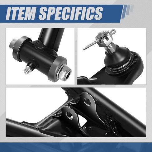2Pcs Front Lower Tubular Control Arms Suspension Kit with Ball Joint Compatible with Yamaha Raptor 700/700R YFM700R 2006-2024, Left and Right Side, Black Powder Coated in Kuwait