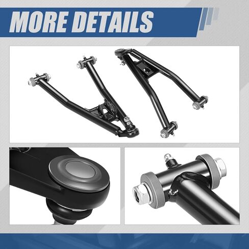 2Pcs Front Lower Tubular Control Arms Suspension Kit with Ball Joint Compatible with Yamaha Raptor 700/700R YFM700R 2006-2024, Left and Right Side, Black Powder Coated in Kuwait