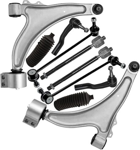 Detroit Axle - 10pc Front End Kit for 2013 2014 2015 Chevrolet Malibu, 2 Lower Control Arms with Ball Joint 2 Sway Bar Links 4 Inner Outer Tie Rods 2 Boots Replacement in Kuwait