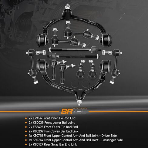 مجموعة أذرع التحكم العلوية الأمامية 12 قطعة متوافقة مع Ford Expedition 2003-2004؛ لينكولن نافيجيتور 2003-2004 - طقم تعليق أمامي + قضيب ربط داخلي خارجي ينتهي بمفاصل كروية سفلية وصلات شريط التأثير in Kuwait