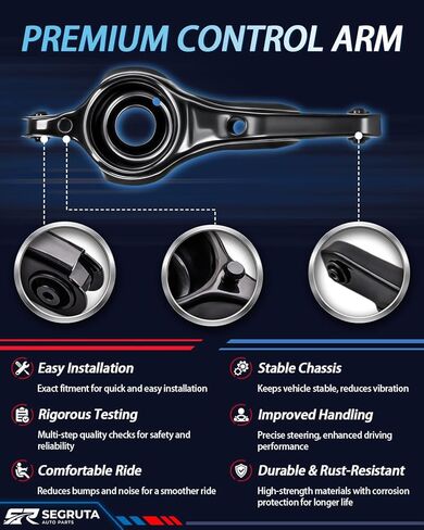 6PCS Rear Control Arm Kit, Upper & Lower Rear Suspension Control Arms, Compatible with 2000-2011 Ford Focus Sedan/ZX3 Hatchback, 2005-2011 Volvo V50, Replaces OE# K660012 K641244 K641985 in Kuwait