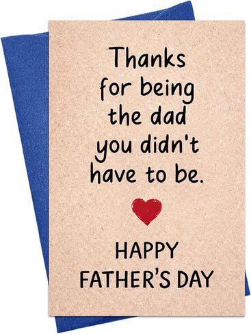 Father’s Day Card for Stepdad, Step Dad Fathers Day Cards Gifts for from Step Daughter Son, Bonus Dad Thank You Card with Envelope, Stepfather Appreciation Gift Cards in Saudi Arabia