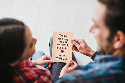 Father’s Day Card for Stepdad, Step Dad Fathers Day Cards Gifts for from Step Daughter Son, Bonus Dad Thank You Card with Envelope, Stepfather Appreciation Gift Cards in Saudi Arabia