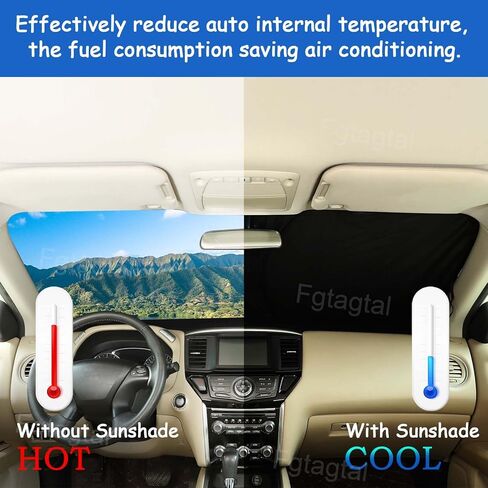Windshield Sunshade Fit for Nissan Pathfinder 2013-2018, Folding Car Sun Shade for Front Window, Auto Sun Protection Visors Blocks UV Rays and Keeps Vehicle Cool, American Flag Pattern in Kuwait