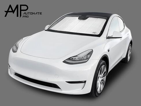 مظلة شمسية قابلة للطي للزجاج الأمامي تناسب طراز 2026 Tesla Model Y SUV، عاكسة مدمجة لظل الشمس كتلة الأشعة فوق البنفسجية واقي حاجب ملحقات عازلة قابلة للطي (صنع في الولايات المتحدة الأمريكية) in Kuwait