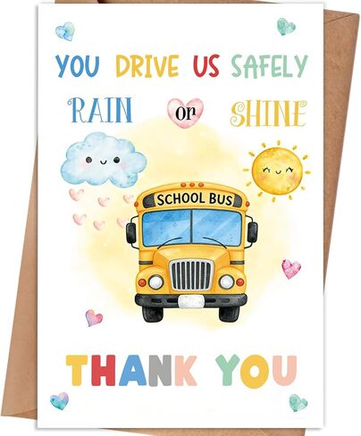 School Bus Driver Thank You Card, Appreciation Card Gift for School Bus Driver in Saudi Arabia