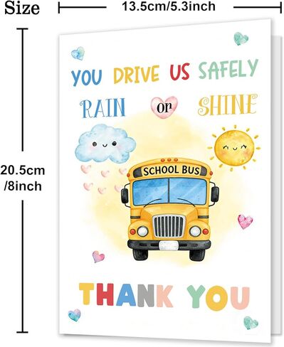 School Bus Driver Thank You Card, Appreciation Card Gift for School Bus Driver in Saudi Arabia
