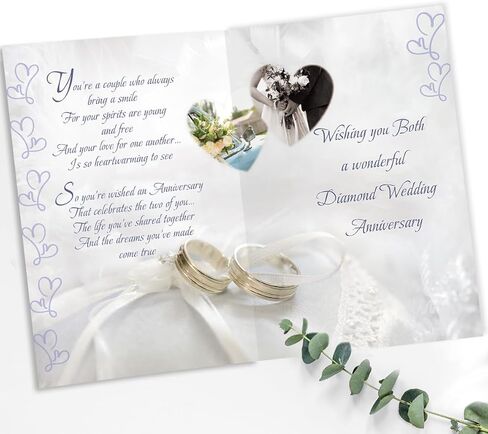 60th Anniversary Card for Husband Wife Parents Couples, 60 Year Wedding Anniversary Decorations Gift for Men Women in Saudi Arabia