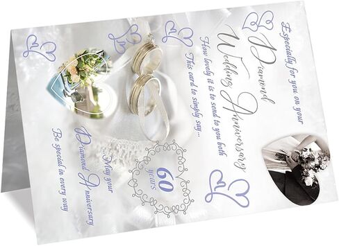 60th Anniversary Card for Husband Wife Parents Couples, 60 Year Wedding Anniversary Decorations Gift for Men Women in Saudi Arabia