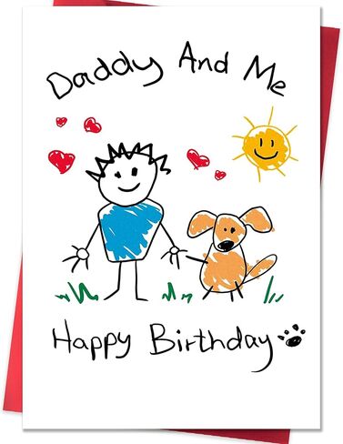 IDU Dog Dad Birthday Card,Funny Birthday Card for Husband Boyfriend Men Him,Cute Dad Birthday Cards Gifts from Dog with Envelopes in Saudi Arabia