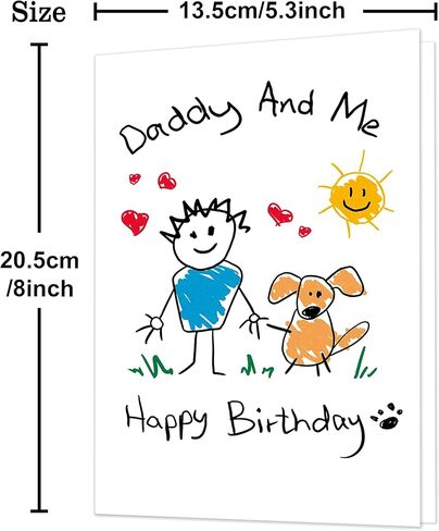 IDU Dog Dad Birthday Card,Funny Birthday Card for Husband Boyfriend Men Him,Cute Dad Birthday Cards Gifts from Dog with Envelopes in Saudi Arabia