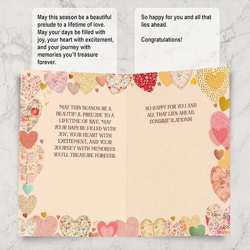 Prime Greetings Bridal Shower, Engagement, Wedding Card, Made in America, Thick Card Stock with Premium Envelope Packaged in a Reusable Presentation Mailer, Eco-Friendly, 5in x 7.75in in Kuwait