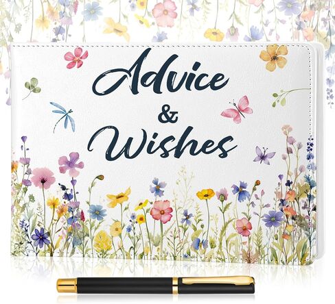 Glenmal Graduation Guest Book 2026 for Advice and Wishes, 120 Pages Leather Guest Book with Pen Congrats Grad Signatures for Class of 2026 High School College Party Decorations Gift(Wildflower) in Kuwait