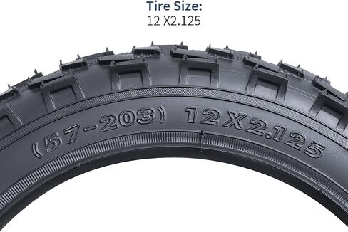 YUNSCM 2-PCS 12" Bike Tires 12x2.125/57-203 and 12" Heavy Duty Bike Tubes Schrader Valve Compatible with12x1.95 12x2.10 12x2.125 12x2.15 Bike Bicycle Tires and Tubes (YN-1110) in Saudi Arabia