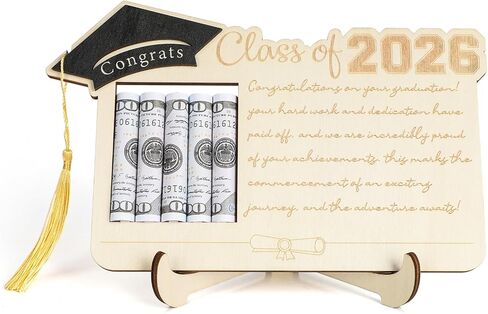Class of 2026 Graduation Money Holder, Wooden Graduation Gifts Money Cash, 2026 Graduation Gifts for Daughter Son Senior College University Graduates in Saudi Arabia