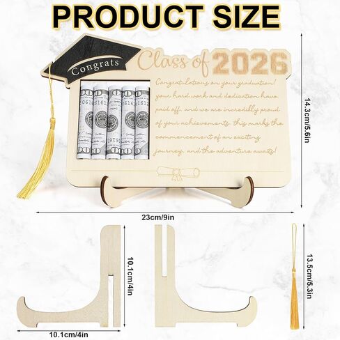 Class of 2026 Graduation Money Holder, Wooden Graduation Gifts Money Cash, 2026 Graduation Gifts for Daughter Son Senior College University Graduates in Saudi Arabia