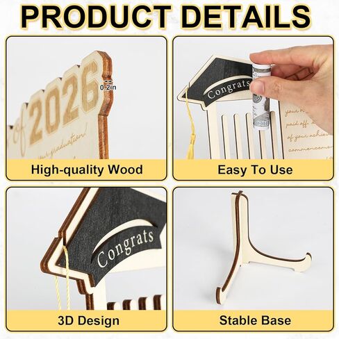 Class of 2026 Graduation Money Holder, Wooden Graduation Gifts Money Cash, 2026 Graduation Gifts for Daughter Son Senior College University Graduates in Saudi Arabia