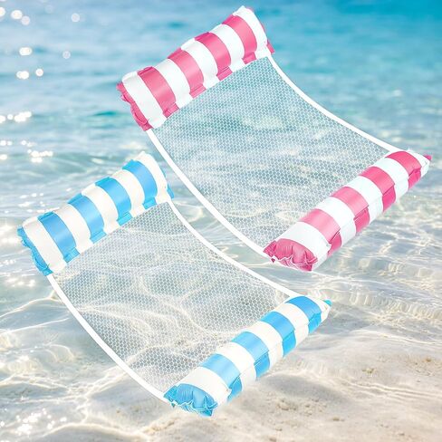 Inflatable Hammock Pool Floats Adults, Water Hammock Pool Floaties Rafts Lounge Chairs Floating, 4-in-1 Multi-Purpose Pool Float Toys for Women Men Lake Beach Swimming Pool Party in Saudi Arabia